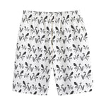 White And Black Mantis Pattern Print Cotton Shorts