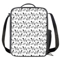 White And Black Mantis Pattern Print Crossbody Lunch Bag