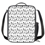White And Black Mantis Pattern Print Crossbody Lunch Bag