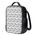 White And Black Mantis Pattern Print Crossbody Lunch Bag