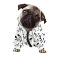 White And Black Mantis Pattern Print Dog Zip Up Hoodie