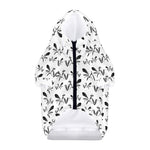 White And Black Mantis Pattern Print Dog Zip Up Hoodie
