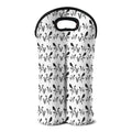 White And Black Mantis Pattern Print Double Neoprene Wine Tote