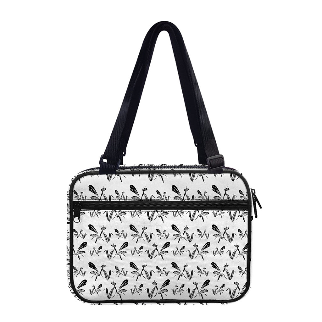 White And Black Mantis Pattern Print Double Strap Bible Bag