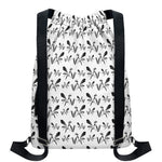 White And Black Mantis Pattern Print Drawstring Backpack