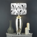 White And Black Mantis Pattern Print Drum Lamp Shade