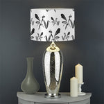 White And Black Mantis Pattern Print Drum Lamp Shade