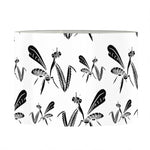 White And Black Mantis Pattern Print Drum Lamp Shade
