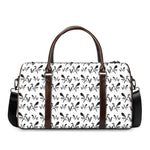 White And Black Mantis Pattern Print Duffle Bag