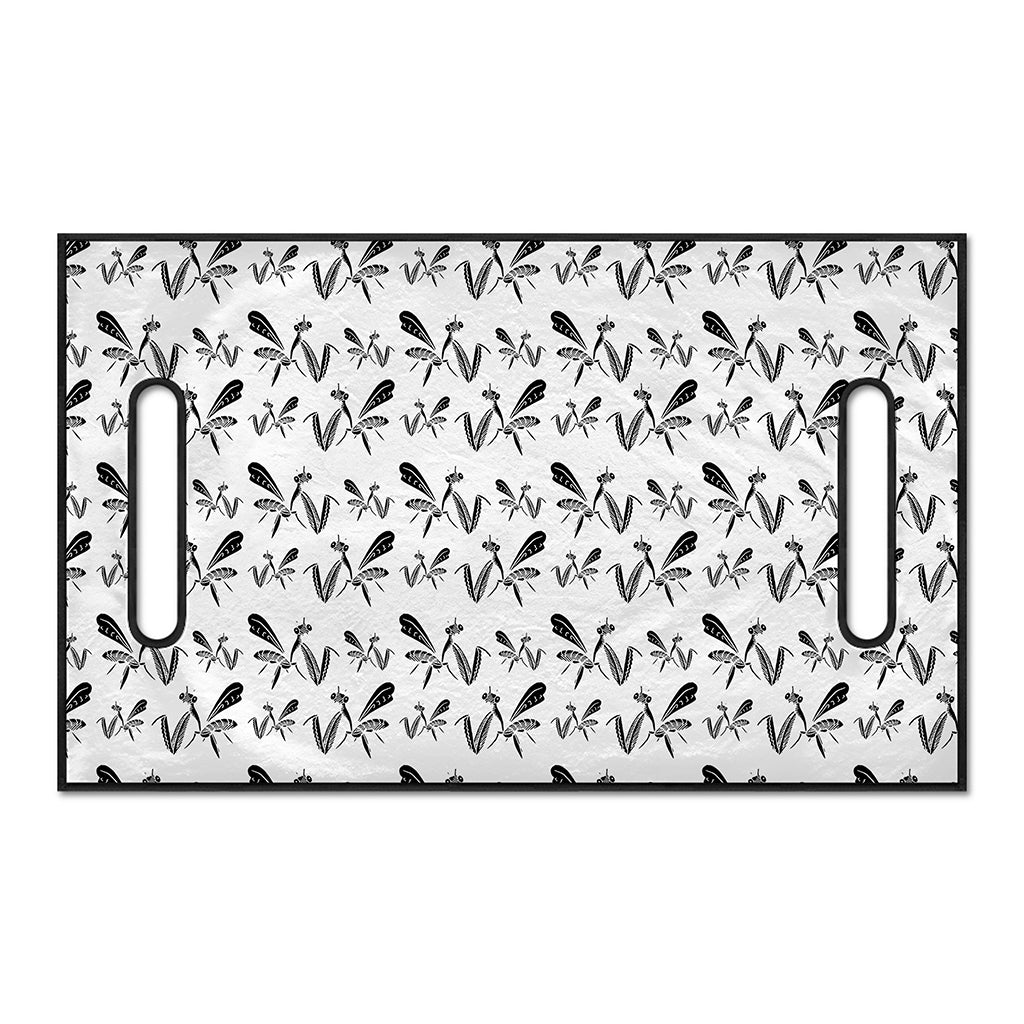 White And Black Mantis Pattern Print Golf Cart Seat Cover