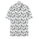 White And Black Mantis Pattern Print Hawaiian Shirt