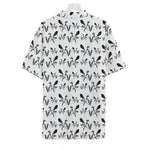 White And Black Mantis Pattern Print Hawaiian Shirt