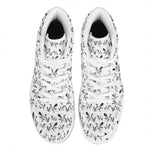 White And Black Mantis Pattern Print High Top Leather Sneakers