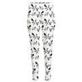 White And Black Mantis Pattern Print High-Waisted Pocket Leggings