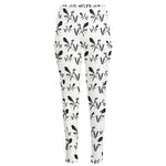 White And Black Mantis Pattern Print High-Waisted Pocket Leggings
