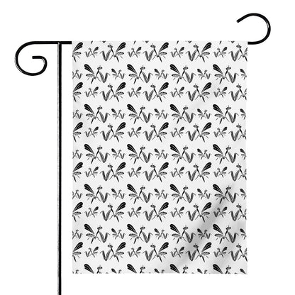 White And Black Mantis Pattern Print House Flag