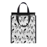 White And Black Mantis Pattern Print Insulated Lunch Tote