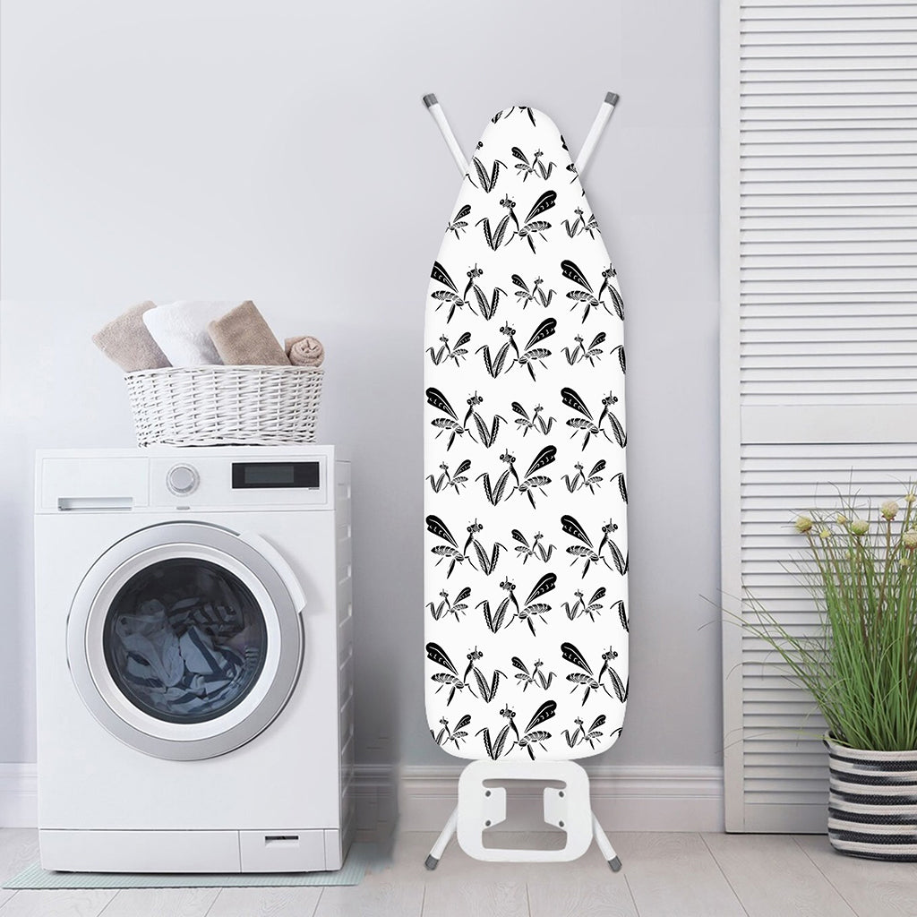 White And Black Mantis Pattern Print Ironing Board Cover