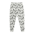 White And Black Mantis Pattern Print Jogger Pants