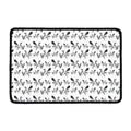 White And Black Mantis Pattern Print Kitchen Mat