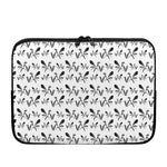 White And Black Mantis Pattern Print Laptop Sleeve