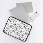 White And Black Mantis Pattern Print Laptop Sleeve