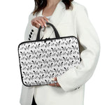 White And Black Mantis Pattern Print Laptop Sleeve With Handle