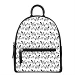White And Black Mantis Pattern Print Leather Backpack