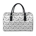 White And Black Mantis Pattern Print Leather Duffel Bag
