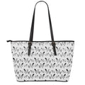 White And Black Mantis Pattern Print Leather Tote Bag With Zipper