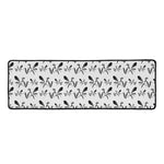 White And Black Mantis Pattern Print Long Kitchen Mat