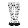 White And Black Mantis Pattern Print Long Socks