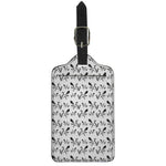 White And Black Mantis Pattern Print Luggage Tag
