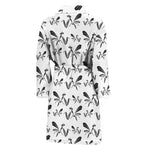 White And Black Mantis Pattern Print Men's Bathrobe