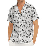 White And Black Mantis Pattern Print Men's Deep V-Neck Shirt