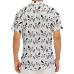 White And Black Mantis Pattern Print Men's Deep V-Neck Shirt