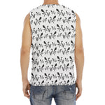 White And Black Mantis Pattern Print Men's Fitness Tank Top