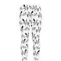White And Black Mantis Pattern Print Men's Leggings
