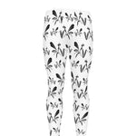 White And Black Mantis Pattern Print Men's leggings