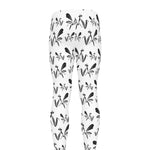 White And Black Mantis Pattern Print Men's leggings