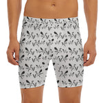 White And Black Mantis Pattern Print Men's Long Boxer Briefs