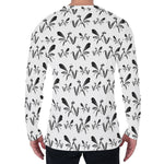 White And Black Mantis Pattern Print Men's Long Sleeve T-Shirt