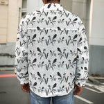 White And Black Mantis Pattern Print Men's Shirt Jacket