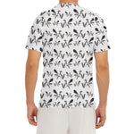 White And Black Mantis Pattern Print Men's Short Sleeve Rash Guard