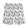 White And Black Mantis Pattern Print Men's Athletic Shorts