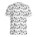 White And Black Mantis Pattern Print Men's Athletic T-Shirt