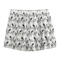 White And Black Mantis Pattern Print Mesh Shorts
