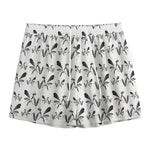 White And Black Mantis Pattern Print Mesh Shorts