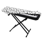 White And Black Mantis Pattern Print Piano Keyboard Cover
