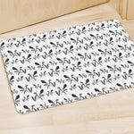 White And Black Mantis Pattern Print Polyester Doormat